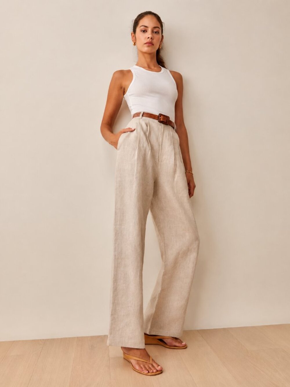 Reformation Vesta Pant Oatmeal